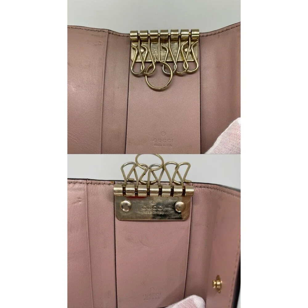 GUCCI Guccissima GG Logo Leather 6 Ring Key Case Pink – Authentic/80 - Picture 4 of 9